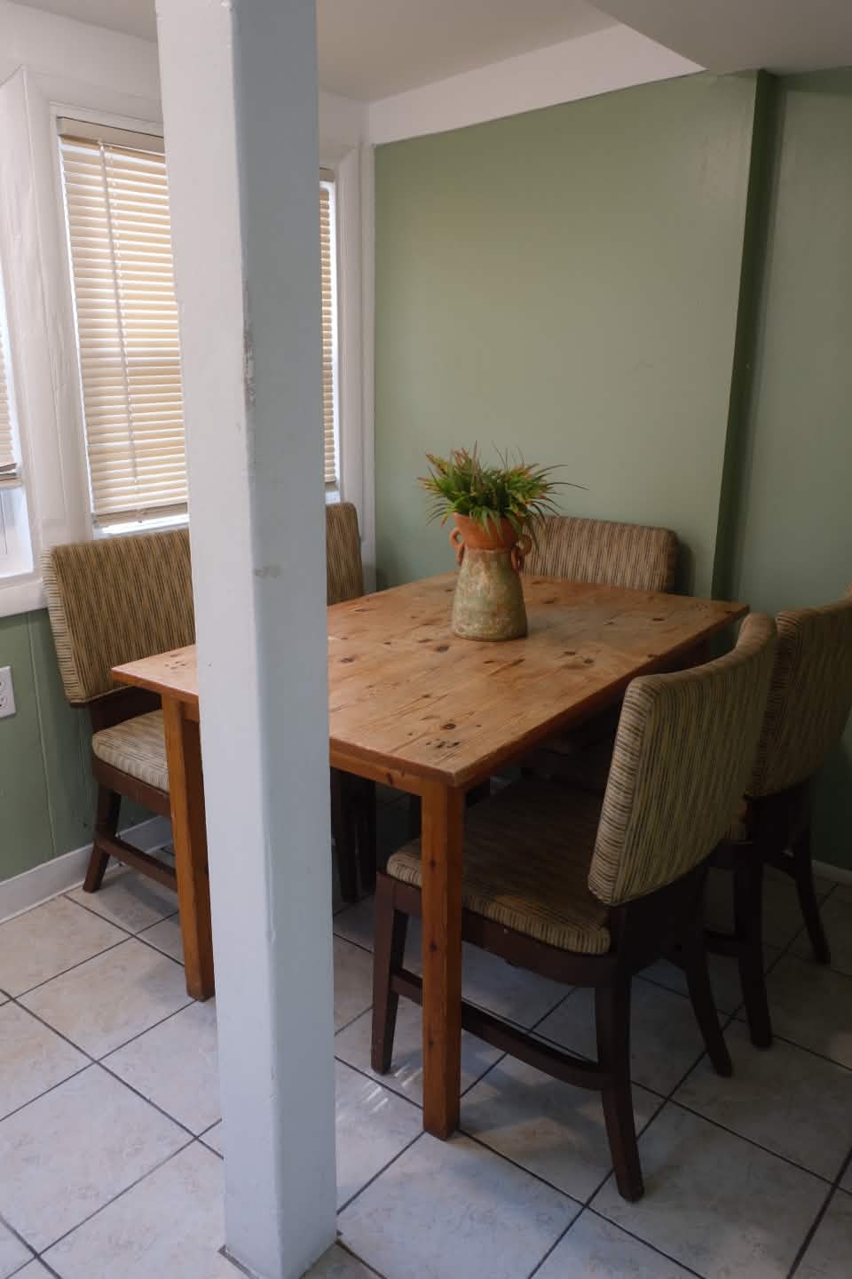 Open-plan living area and full kitchen